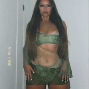 Jaded London Mesh Moss Dress